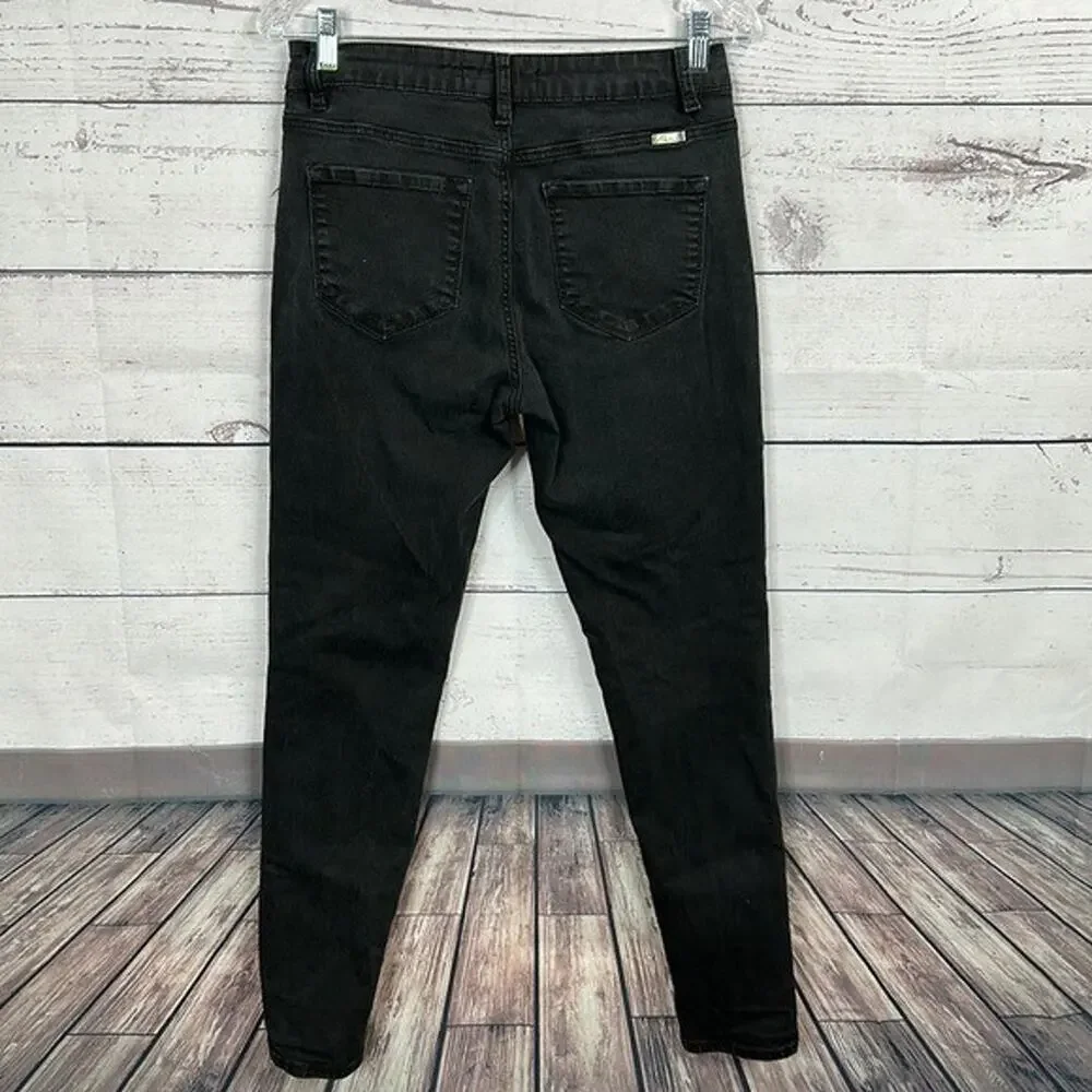 Kancan Jeans Womens 28‎ Black Midrise Skinny Stretch Casual Comfort Minimalist
